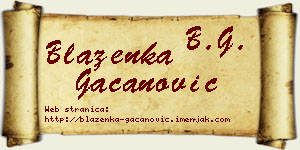 Blaženka Gačanović vizit kartica